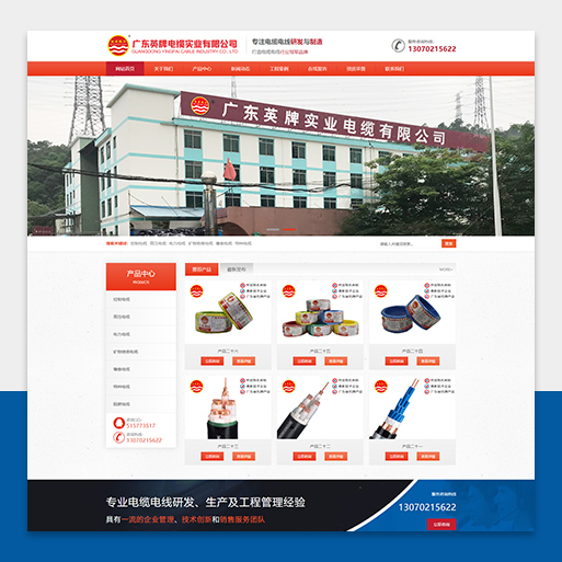 广东英牌电缆实业有限公司网站设计案例